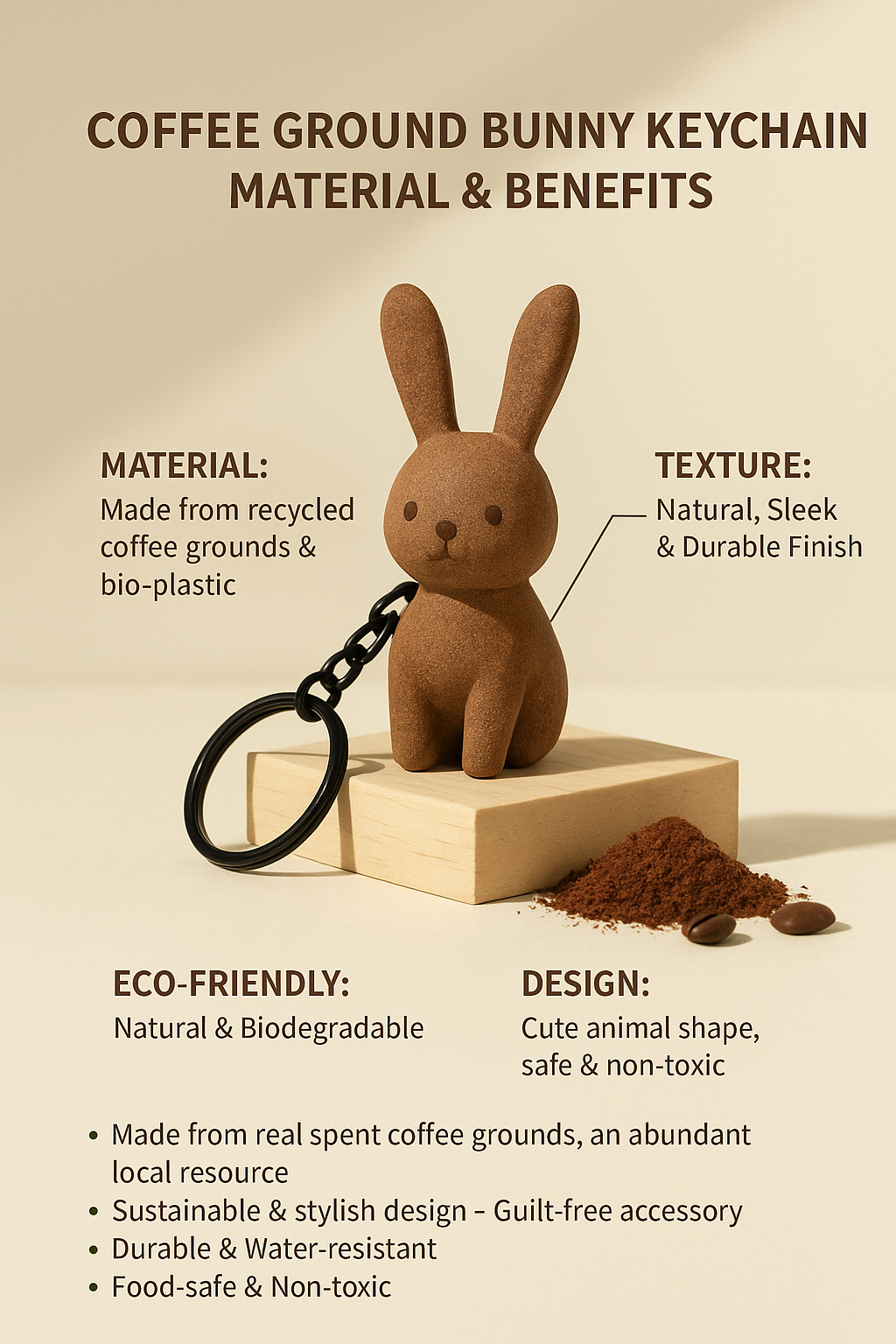 Recup Coffee Ground Keychain Rabbit