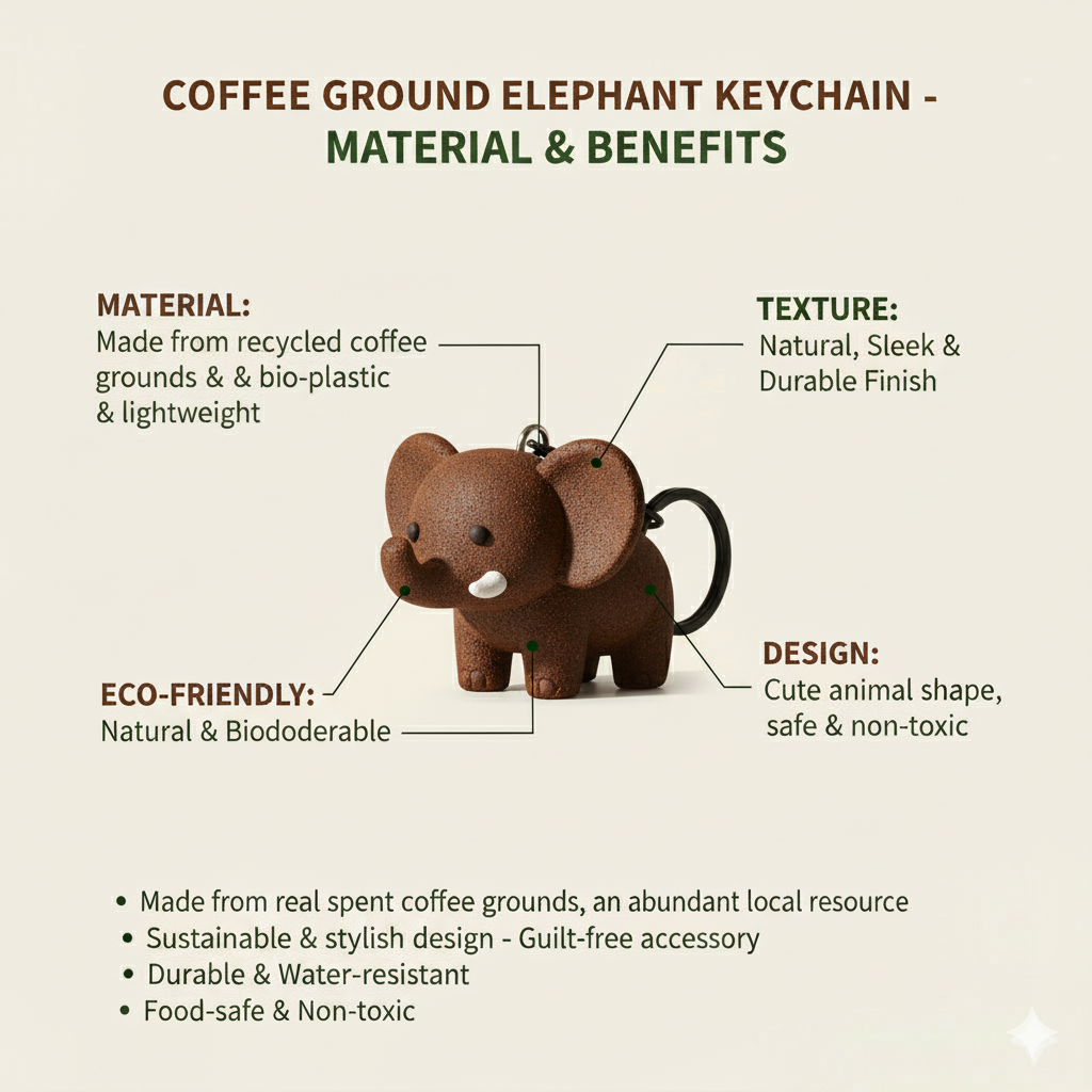 Recup Coffee Ground Keychain Elaphant