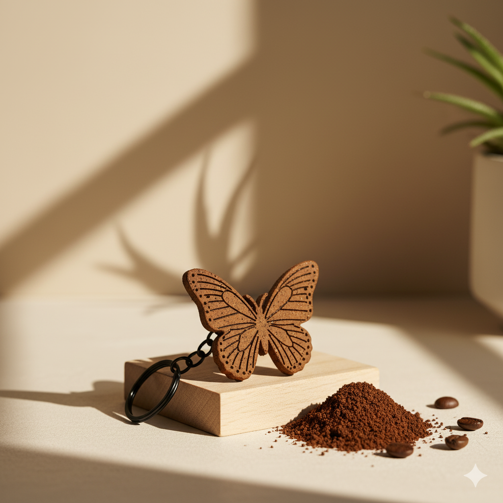Recup Coffee Ground Keychain Butterfly