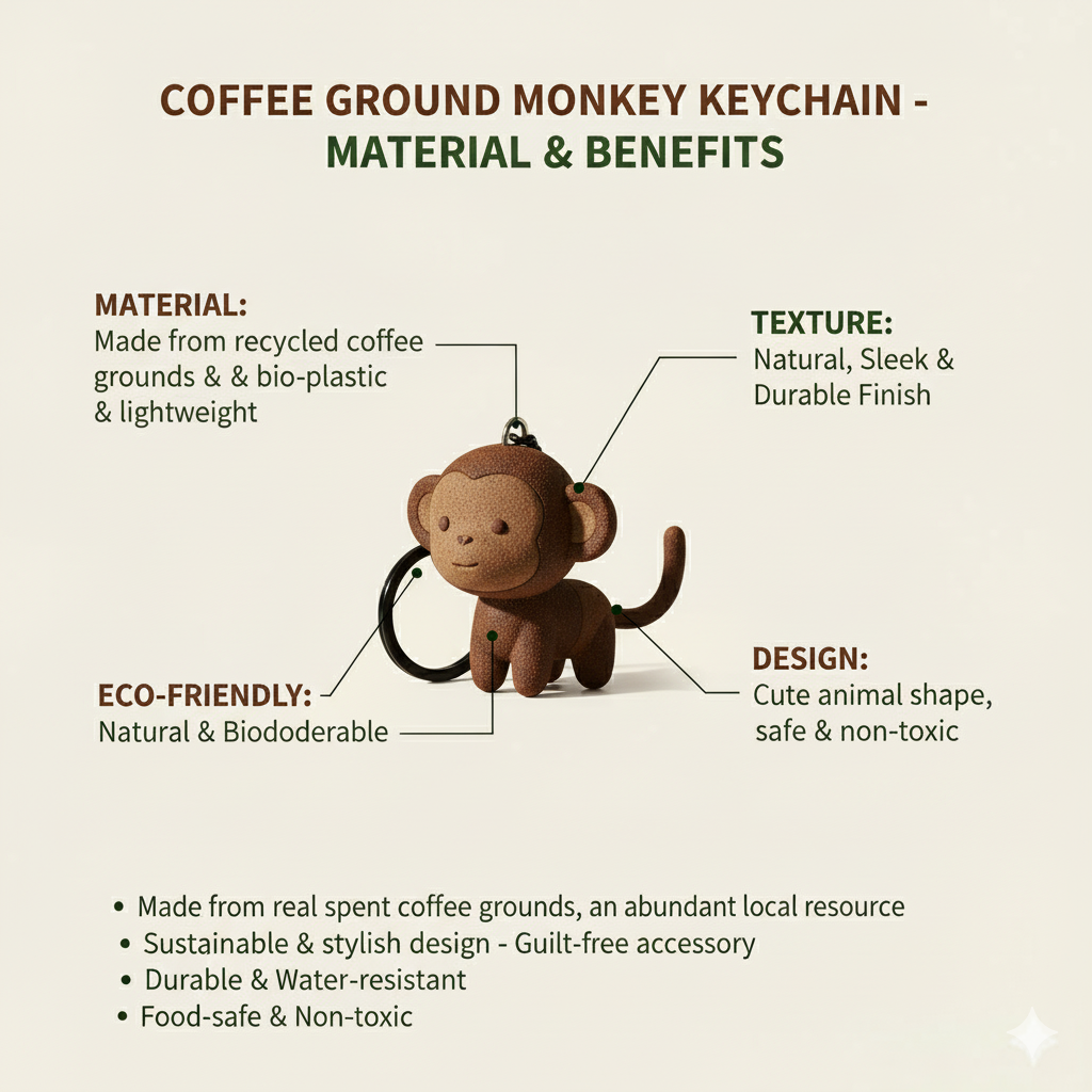 Recup Coffee Ground Keychain Monkey