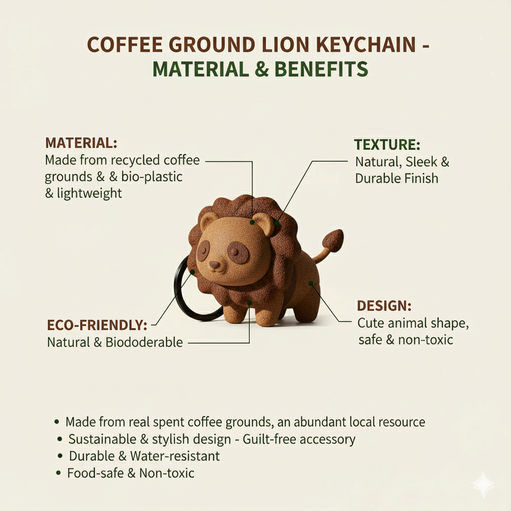 Recup Coffee Ground Keychain Lion