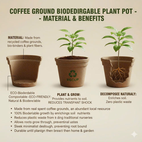 Recup Biodegradable Plant Pot from Coffee Grounds