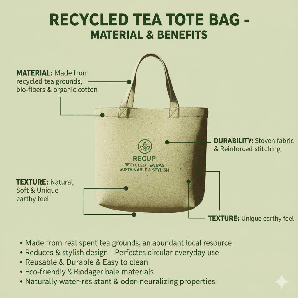 Recup Eco-Chic Tote Bag from Tea Grounds